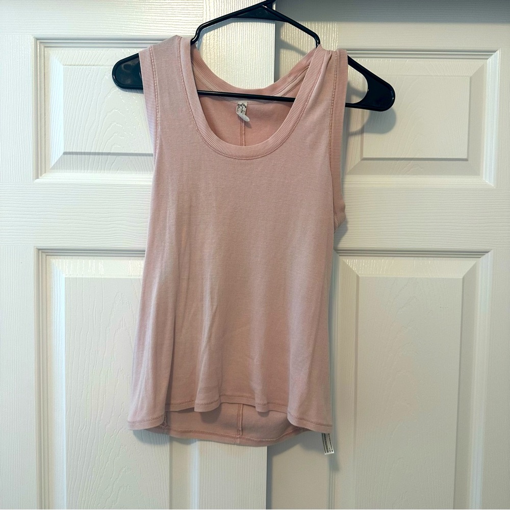 Free People Ribbed Pink Tank Top